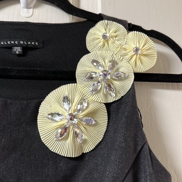 HELENE BLAKE Charcoal Embellished Dress Sz 8 - Picture 4 of 7